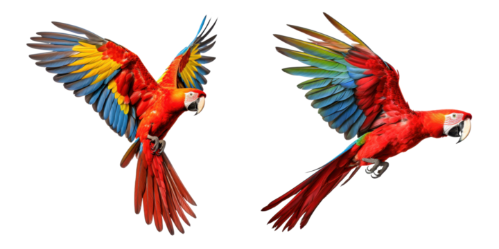 macaw parrot isolated on a transparent background