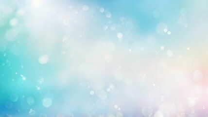 Fototapeta premium Tranquil Bokeh Lights on Soft Blue Surface