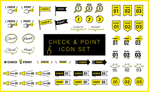チェック & ポイント　ベクターアイコンセット