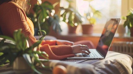 Balancing Work and Home Life: A remote worker manages their work-from-home schedule, balancing professional tasks with household responsibilities, making sure to maintain a healthy work-life balance