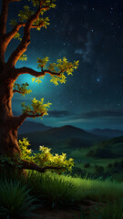 landscape with trees