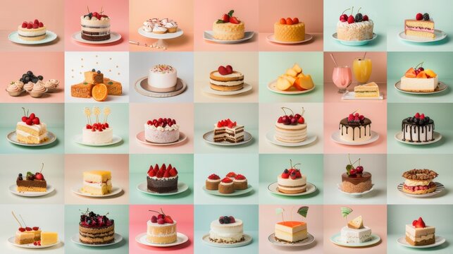 This is a huge collection of 45 social media background cakes used to advertise bakery shops.