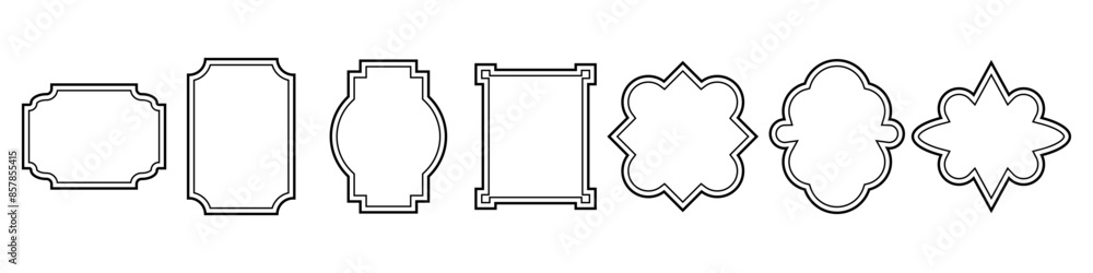 Aufkleber vintage black frames set isolated on white background. decorative frame for you design. vector eps 1
