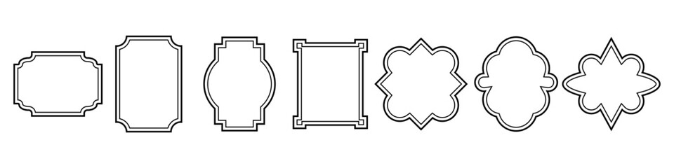 Vintage black frames set isolated on white background. Decorative frame for you design. Vector EPS 10