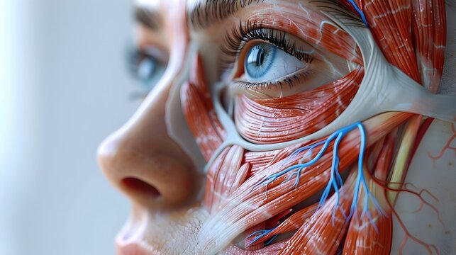 Detailed Anatomical Diagram Explaining the Botox Mechanism and Facial Muscle Innervation