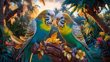 Bird with Colorful Wings in an Artistic Collage Background