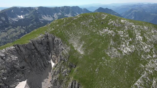 Aerial view of the Great Maglic mountain, Piva National Park Montenegro