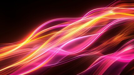 Naklejka premium Light effects set in neon colors isolated on transparent background. Modern illustration of yellow, red, purple, pink waves, abstract speed motion swirls, magic power trail, blurred fire flash.