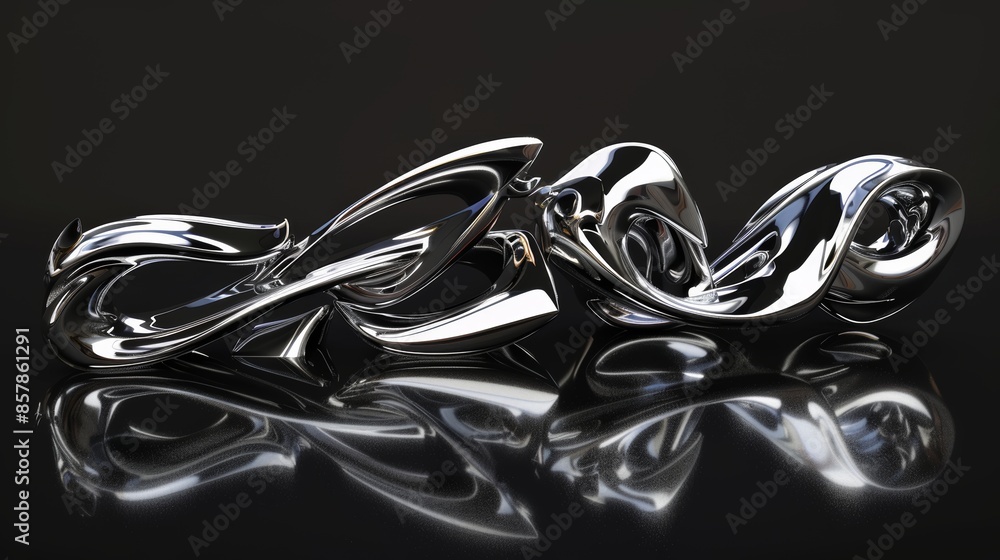 Poster an abstract chrome liquid shape with drops for y2k design. modern illustration set of glowing mercur