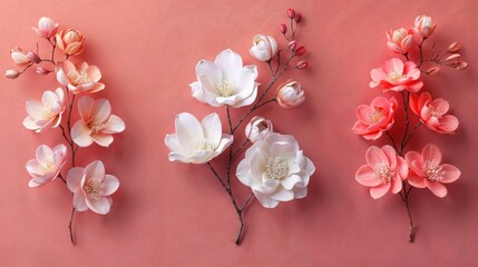Three-Dimensional Floral Art: Beautiful Flowers for Elegant Border Design
