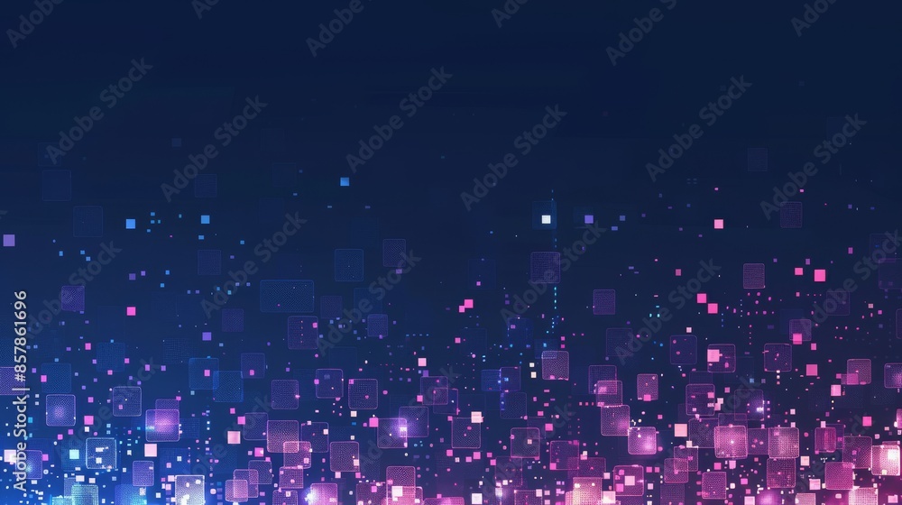 Poster video background with abstract purple pixel texture. futuristic broadcast neon gradient banner for t