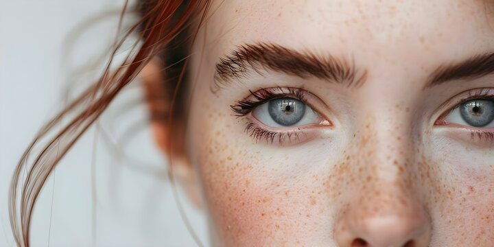 Common Imperfections in Women's Facial Skin. Concept Acne, Dark spots, Wrinkles, Discoloration, Pores