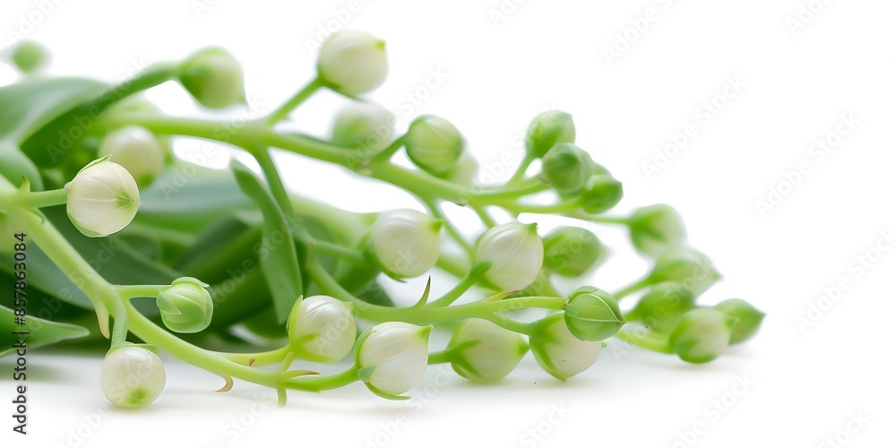 Aufkleber isolated string of pearls senecio rowleyanus on white background for design printing. concept string