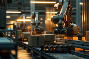 Fototapeta premium Creating the future of industry through automation, robotics and artificial intelligence