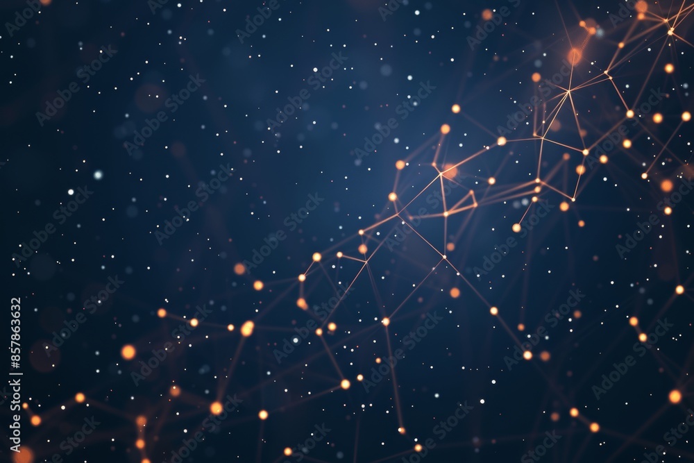 Poster structure of dots and lines with technology background. 3d rendering, ai generated.