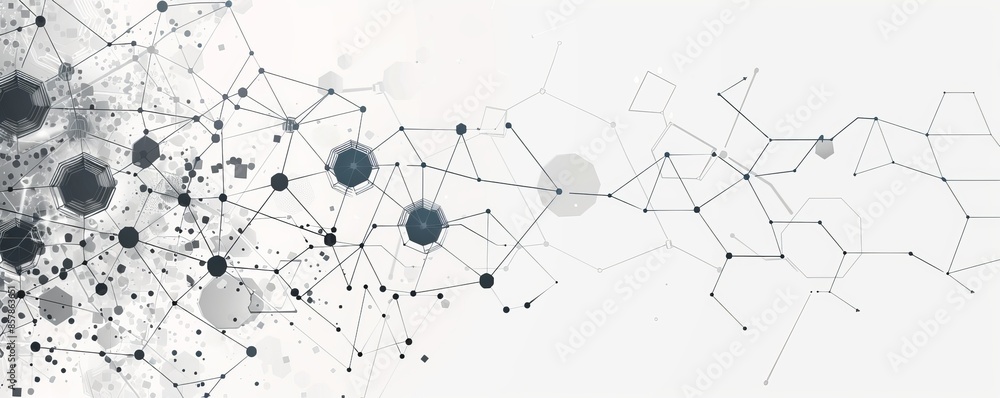 Poster a geometric and dot pattern with abstract geometric figures