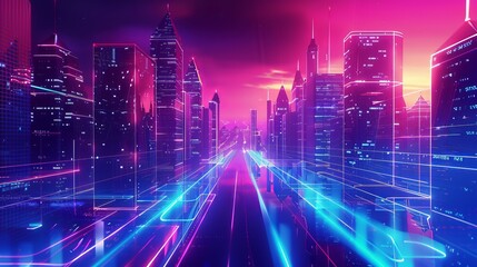 Web page PPT background with abstract graphic poster of technology