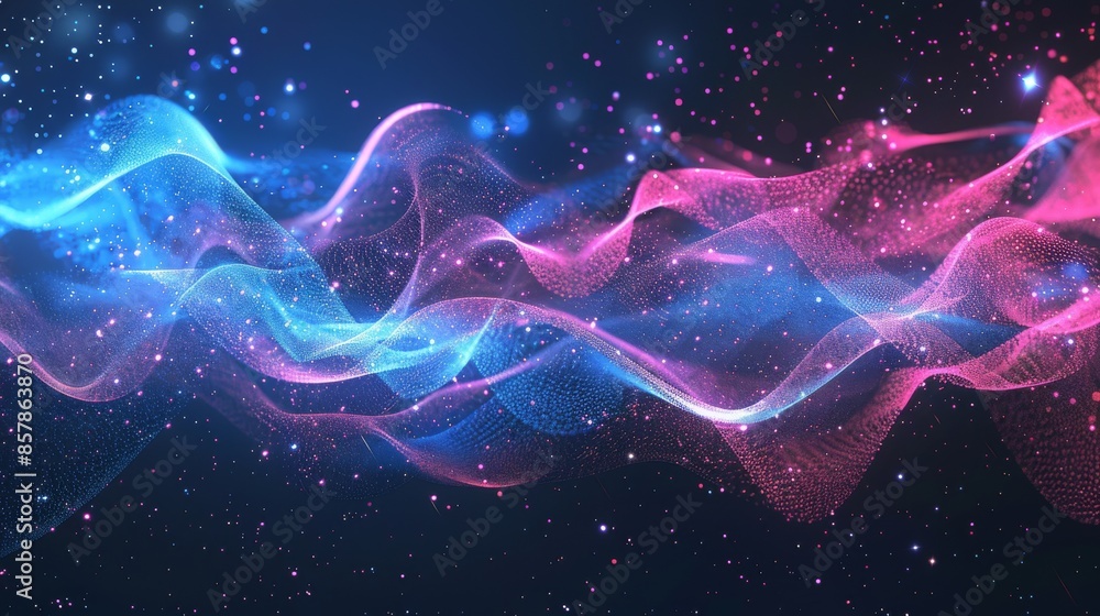 Poster a futuristic abstract background with glowing neon lines moving at high speeds and lighting elements