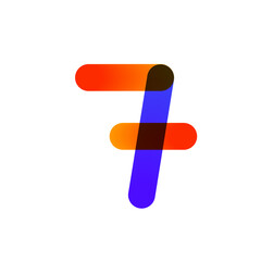 chiffre 7 en composition géométrique colorée