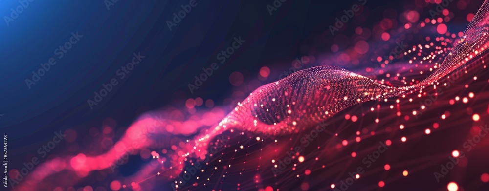 Poster abstract future technology lines and dots connection mesh background banner illustration. digital da