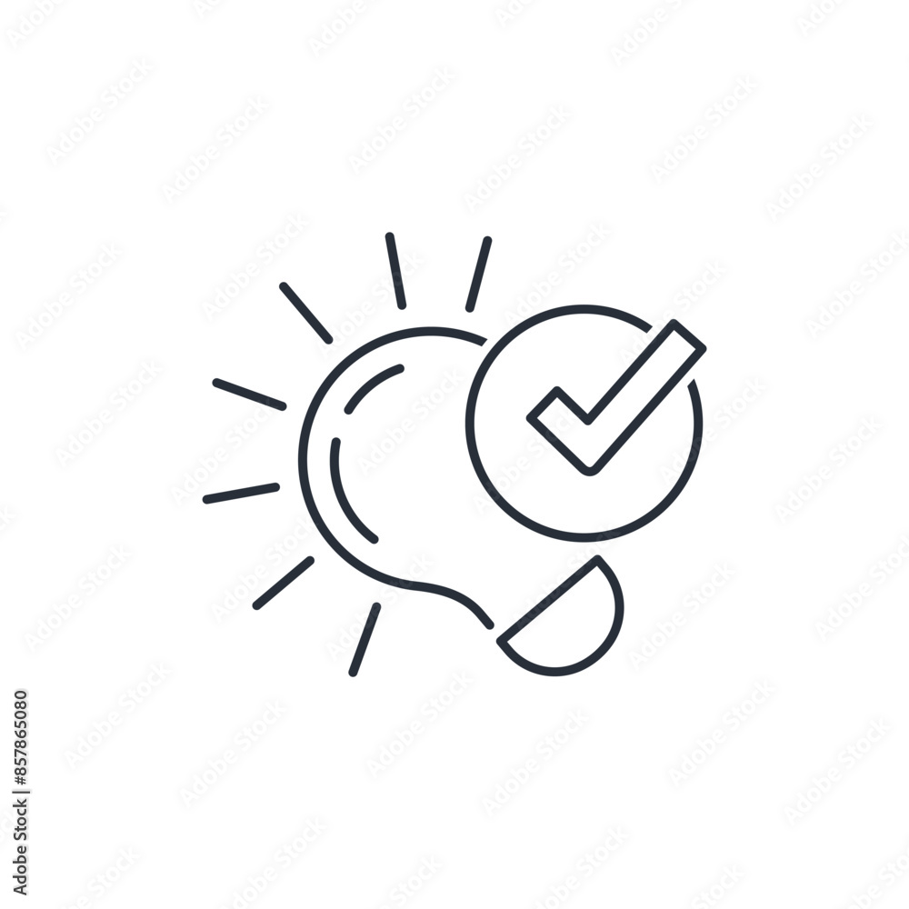 Poster creative ideation. develop abilities.vector linear icon isolated on white background.