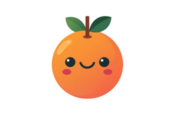 A cute cartoon orange with a smiling face and blushing cheeks.