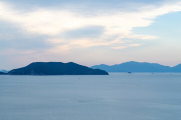 cloudscape during sunset on the island