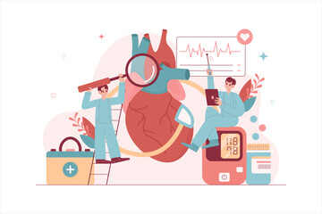 Cardiologist Doctor and Patient Illustration