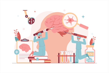 Neurosurgeon Doctor and Patient Illustration