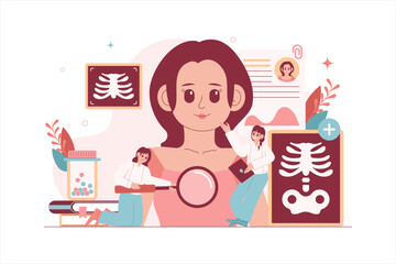 Radiologist Doctor and Patient Illustration