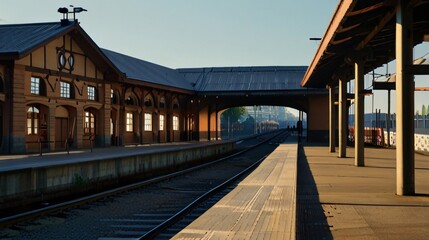quiet train station background