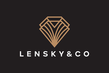 diamond luxury logo design concept Jewelry vector illustration, Gemstone symbol