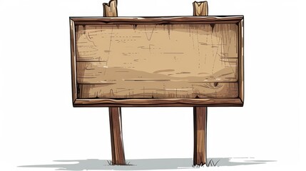 Black and white poster with a vacant wooden sign