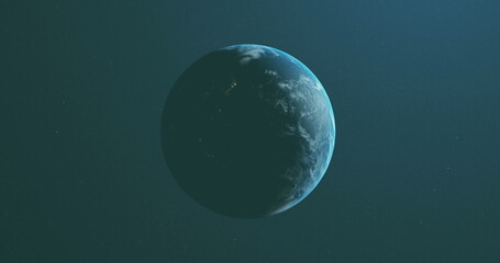 Image of world map with network of conncetions over globe on black background