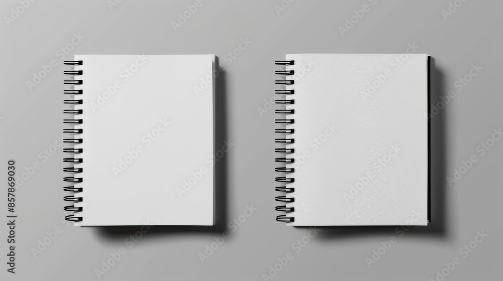 Poster this is a modern mockup template of a spiral binder notebook containing white paper. a realistic bla
