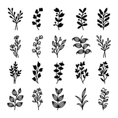 Set of leaves illustration vector