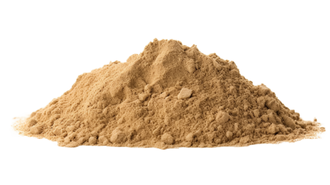 Pile of sand heap of building material on transparent png background.


