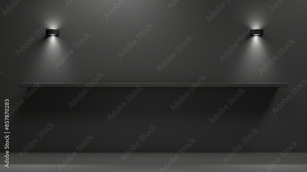 Poster the object of this illustration is a linear led lamp on a shelf. modern realistic illustration of a 