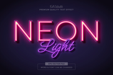 Neon Light Editable Text Effect Font Style