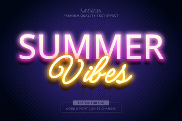 Neon Summer Vibes Editable Text Effect Font Style
