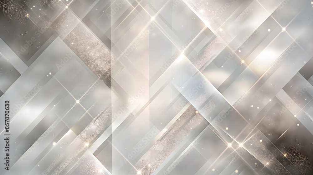 Aufkleber 3. design a polished grey and white abstract backdrop with geometric patterns, shimmering accents, a