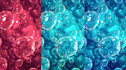 An alien planet texture with craters for a game with brown, blue, and purple colors, a space adventure, and an illustration of a lunar landscape with holes caused by asteroids falling.