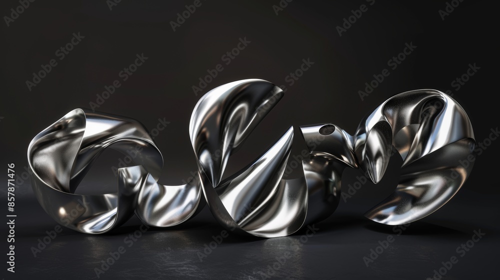 Poster a modern illustration set of glossy mercury or steel inflatable blob elements. bubble fluid forms wi