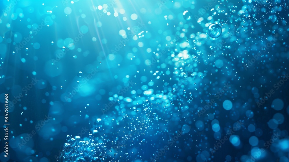 Poster water surface background pattern with caustic light effect. pool or ocean ripple background. 3d real