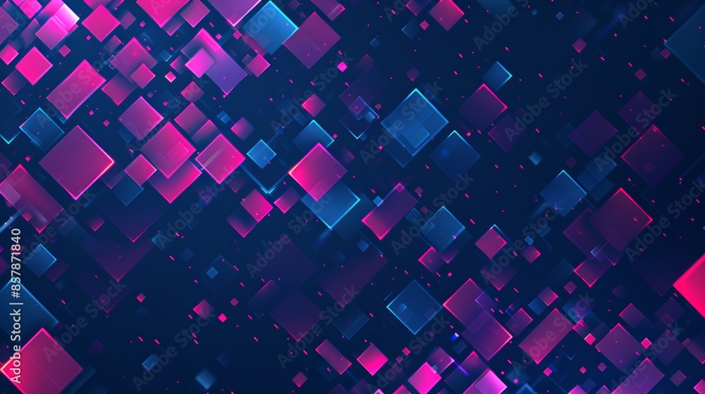 Poster background video with purple abstract pixel texture. tv pattern background with square noise effect.