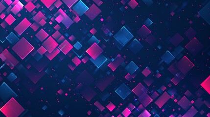 Background video with purple abstract pixel texture. TV pattern background with square noise effect. Futuristic neon gradient banner for television. Modern led static display element that looks like