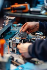 Precise assembly of mechanical components by a technician