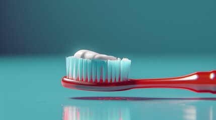 bamboo toothbrush on blue. Holding wooden eco toothbrush. Natural toothpaste on a bamboo toothbrush