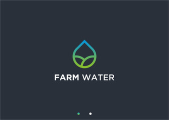 Fototapeta premium water farmer logo design vector silhouette illustration