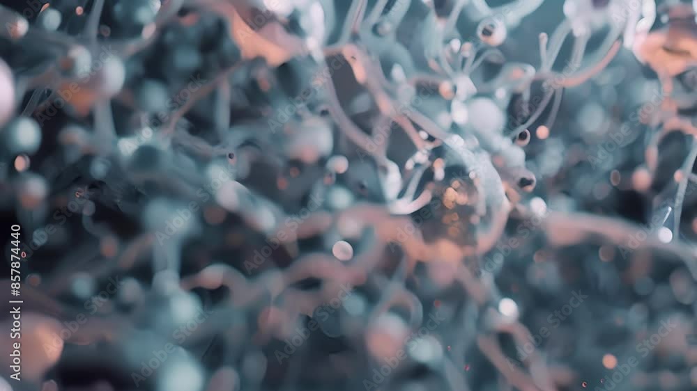 Poster a representation of a of cells with cellular adhesion molecules forming a weblike network that conne
